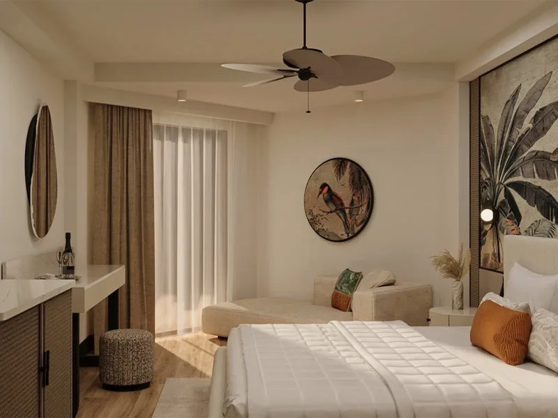 Moderna dvoposteljna soba v hotelu Side Breeze