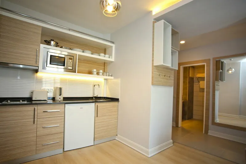 Popolnoma opremljena kuhinjska niša v apartmaju